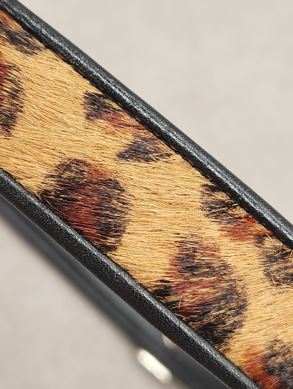 Vintage Brighton Belt Women's 32 Black Leather Colorblock Animal Print Croc - Picture 10 of 13